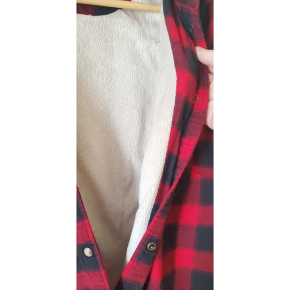 Womens fur lined flannel shirt size large - Picture 2 of 2
